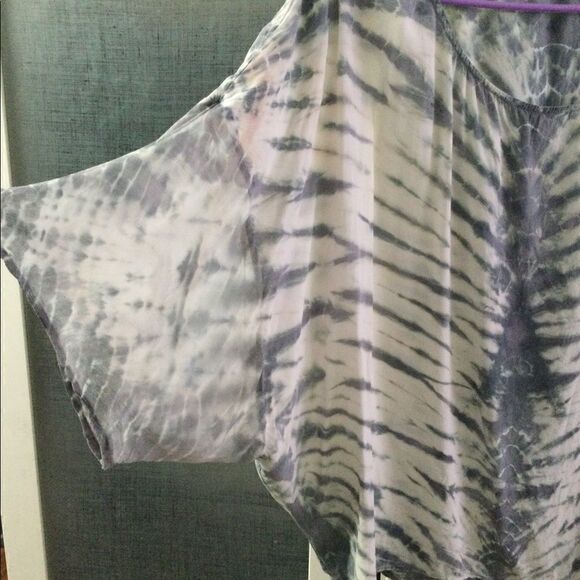 Gypsy L SILK tie dye top Gray - Picture 2 of 9